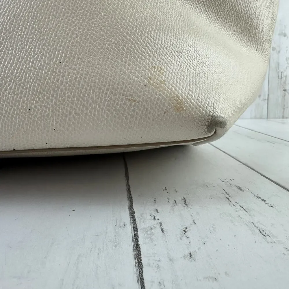 Coach Chalk Ivory Crossgrain Leather Street Zip Tote Shoulder Bag Top-Zip Purse - Picture 11 of 16